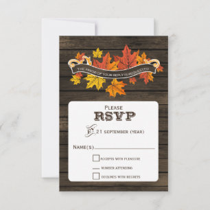 Barn wood Rustic fall bröllop osa 3,5 x 5 Kort