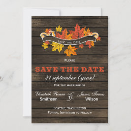 Barn wood Rustic Fall bröllopet sparar datumet Spara Datumet