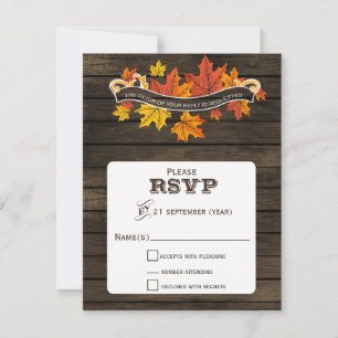Barn wood Rustic Fall bröllopsosa OSA Kort