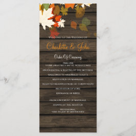 Barn Wood Rustic Fall Wedding-program Program