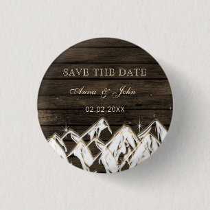 Barn wood Rustic Mountains Spara datumet Knapp
