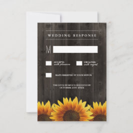 Barn Wood + Rustic Solroskort Bröllop OSA