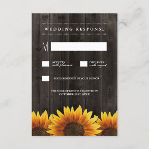 Barn Wood + Rustic Solroskort Bröllop OSA Kort