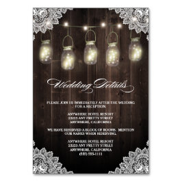 Barn Wood Snöre Mason Burk Bröllop Bordsnummer