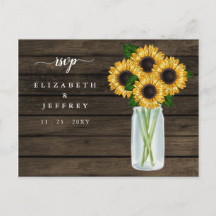 Barn Wood String Ljus Sunblommors OSA Inbjudan Vykort