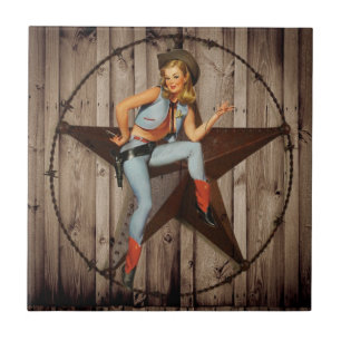 Barn Wood Texas Star westernare land Cowgirl Kakelplatta
