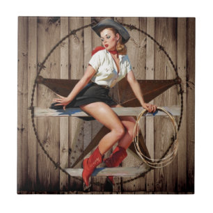 Barn Wood Texas Star westernare land Cowgirl Kakelplatta