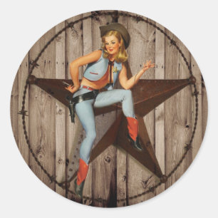Barn Wood Texas Star westernare land Cowgirl Runt Klistermärke