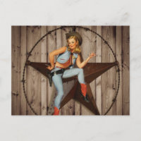 Barn Wood Texas Star westernare land Cowgirl