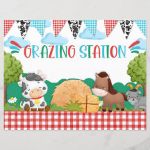 Barn Yard Grazing Station Food Dessert Bord-tecken