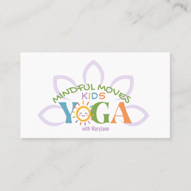 Barn Yoga Affärskort Visitkort (Framsida)
