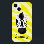 Barn zebra på gulten skriver ut med namnet ipad ca<br><div class="desc">Roligt söt zebra ipad-fodral. Anpassa till namn efter eget val. Det här exemplet visar Sammy. Designad och målad av Sarah Trett www.sarahtrett.com</div>