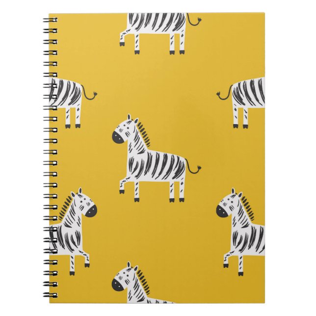 Barn zebra: Sömlös rolig mönster Anteckningsbok (Framsidan)