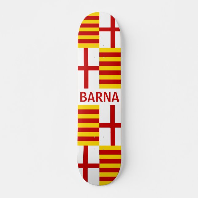 Barna - Barcelonas flagga Mini Skateboard Bräda 18,5 Cm (Framsida)