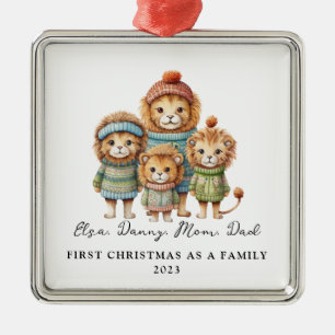 Barnadoption första jul som Lejon för familjen Julgransprydnad Metall