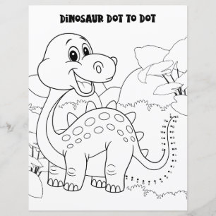 Barnaktivitet Dinosaurie Punkt Till Punkt Genom Al