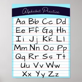Barnalfabet Writing Practice Home School Poster