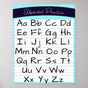 Barnalfabet Writing Practice Home School Poster