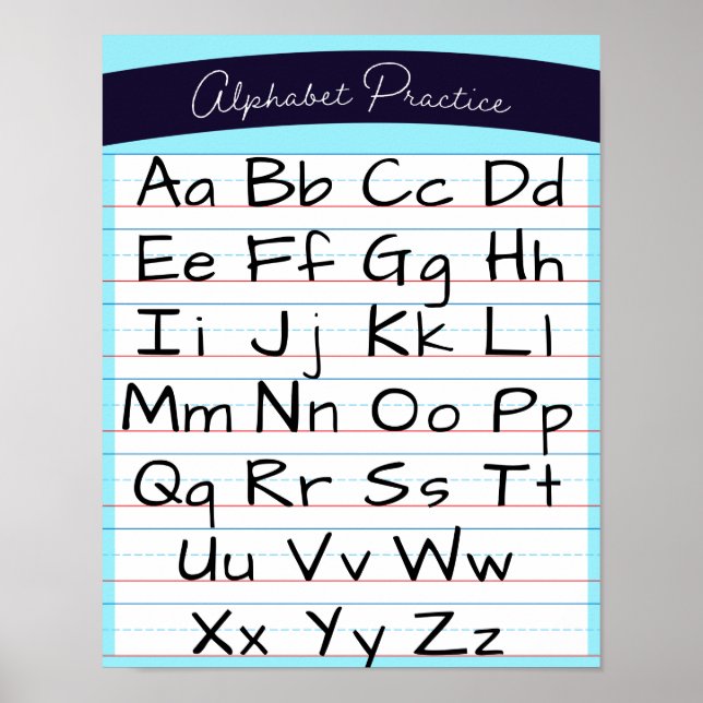 Barnalfabet Writing Practice Home School Poster (Framsidan)