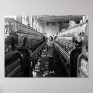Barnarbetet på bomull mal - Lewis Hine - 1908 Poster