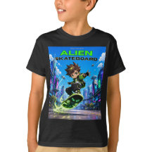 Barnäventyr på en Alien Skateboard Grafisk T-shirt