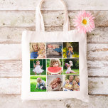 Barnbarn 9 Square Photo Instagram Collage Tygkasse<br><div class="desc">Prisvärd anpassningsbar tryckt tote bags-personlig med foton och text. Den här mallen har plats för 9 fyrkantiga Instagram-foton. Använda designen verktyg för att lägga till din egen text, lägga till fler foton, ändra bakgrunden färg och redigera texten typsnitt och färger för att skapa ett unikt foto av typen Mors dag...</div>
