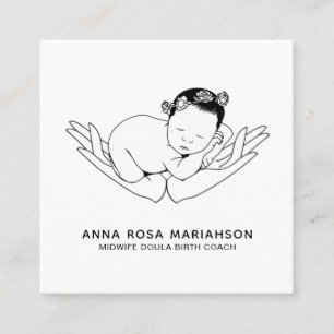 *~* Barnbarn Barnmorska Graviden Doula Nanny Fyrkantigt Visitkort