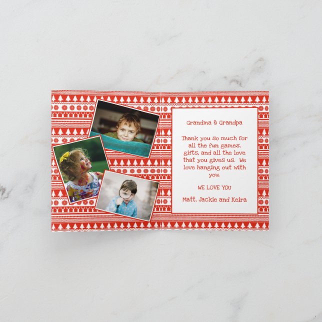 Barnbarn Farfar Farmor Foto God Jul Kort (Inuti)