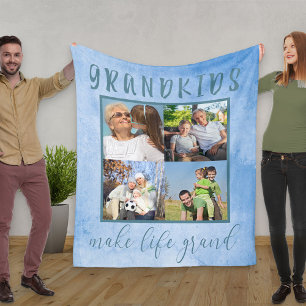 Barnbarn gör liv till Grand Blue Photo Collage Fleecefilt