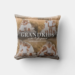 Barnbarn gör livet fantastiskt present med foto ti kudde