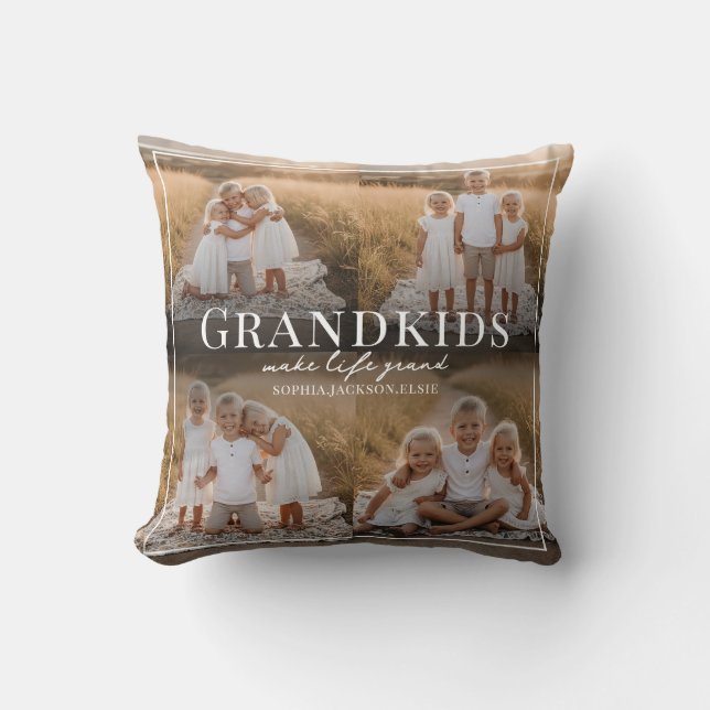 Barnbarn gör livet fantastiskt present med foto ti kudde (Framsida)