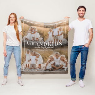 Barnbarn gör livet fantastiskt presentfoto för far fleecefilt