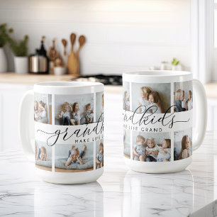 Barnbarn Gör Livet Grand 8 Foto Kollage Kaffemugg