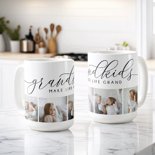 Barnbarn gör livet stort 4 Fotokollage Kaffemugg