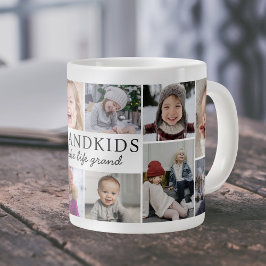 Barnbarn Gör Livet Stort Fotosammanställning Minne Jumbo Mugg
