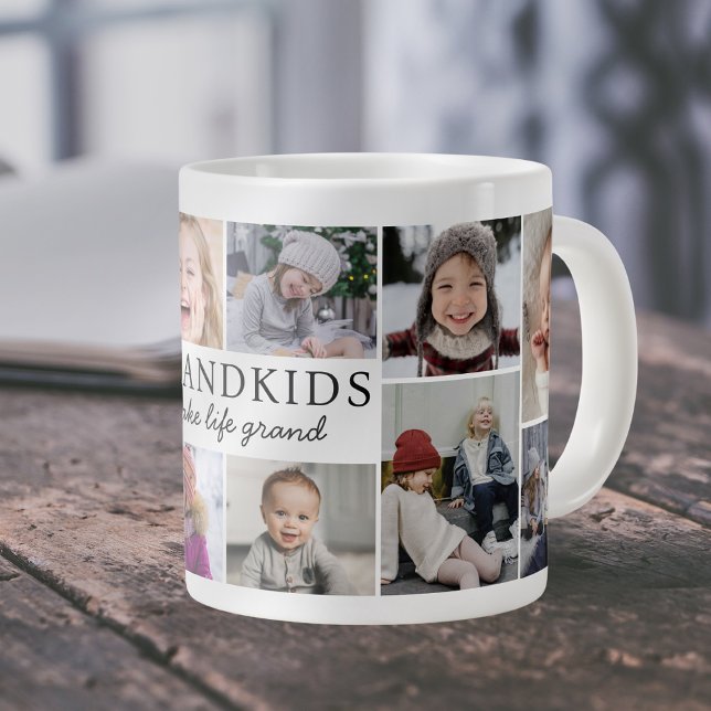 Barnbarn Gör Livet Stort Fotosammanställning Minne Jumbo Mugg (Skapare uppladdad)