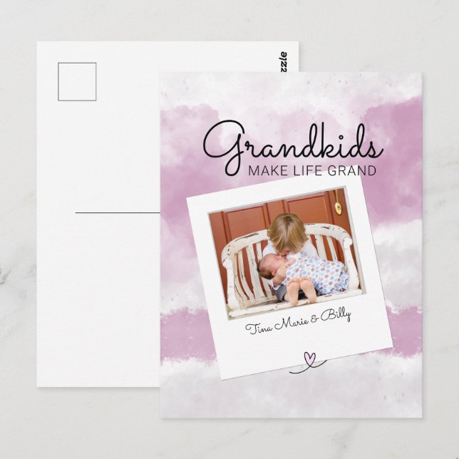 Barnbarn gör livet stort Mors dag Vykort (Fram/baksida)