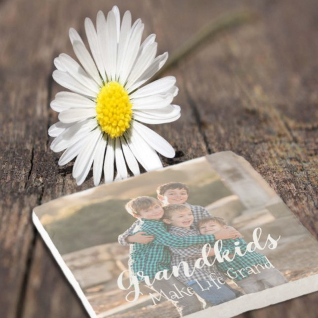 Barnbarn gör livet stort stenunderlägg (Skapare uppladdad)