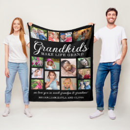 Barnbarn Gör livsoffert 14 fotosvart Fleecefilt