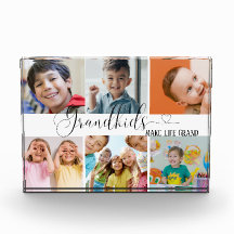 Barnbarn-kollage för mormgåsfoto-block