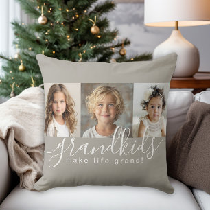 Barnbarn Make Life Grand 3 Photo Collage Kudde