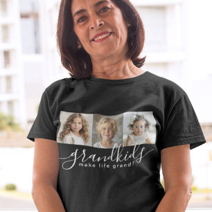 Barnbarn Make Life Grand 3 Photo Collage T Shirt