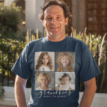 Barnbarn Make Life Grand 4 Photo Collage T Shirt<br><div class="desc">Den här skjortan är en tankfull gåva till mor- och farföräldrar och innehåller en anpassningsbar med fyra fotomallar som kan anpassas efter barnbarnbarnens foton. En kombination av modernt handskript i kombination med ett modernt sans serif-teckensnitt visar "barnbarn gör livet stort!" Skapa varaktiga minnen med den här snyggten som ger en...</div>