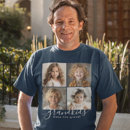 Barnbarn Make Life Grand 4 Photo Collage T Shirt