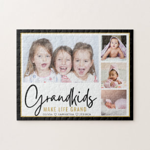 Barnbarn Make Life Grand 4 Photo Personlig Pussel