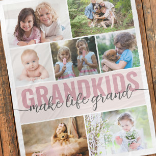 Barnbarn Make Life Grand 7 Photo Collage Fleecefilt
