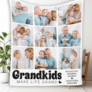 Barnbarn Make Life Grand Anpassningsbar 8 Photo Co Fleecefilt