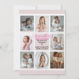 Barnbarn Make Life Grand Grandma 8-Photo Anpassnin Inbjudningar