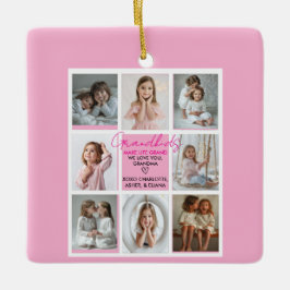 Barnbarn Make Life Grand Grandma 8-Photo Anpassnin Julgransprydnad Keramik