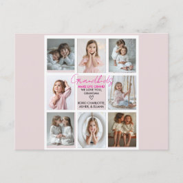 Barnbarn Make Life Grand Grandma 8-Photo Anpassnin Vykort